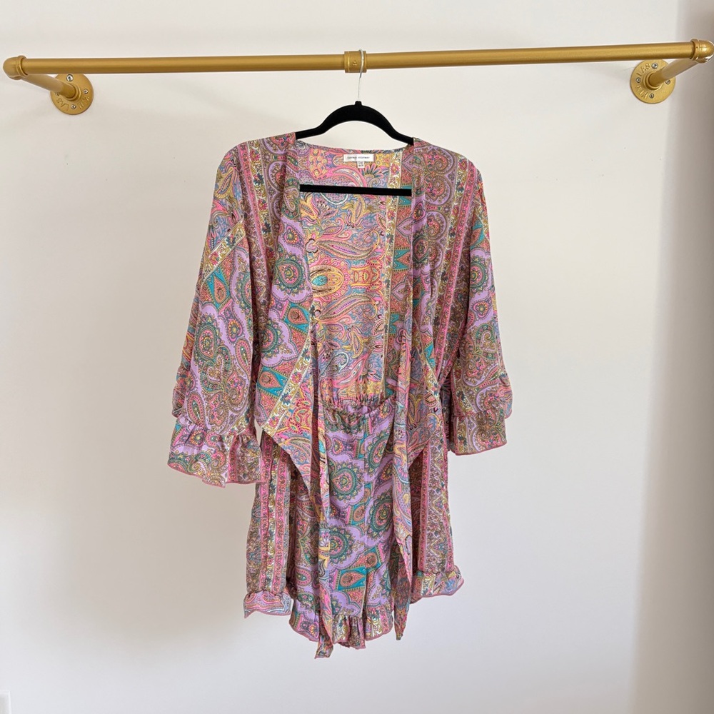 KARMA HIGHWAY Colorful Paisley Kimono and Shorts Set One Size - Picture 3 of 3